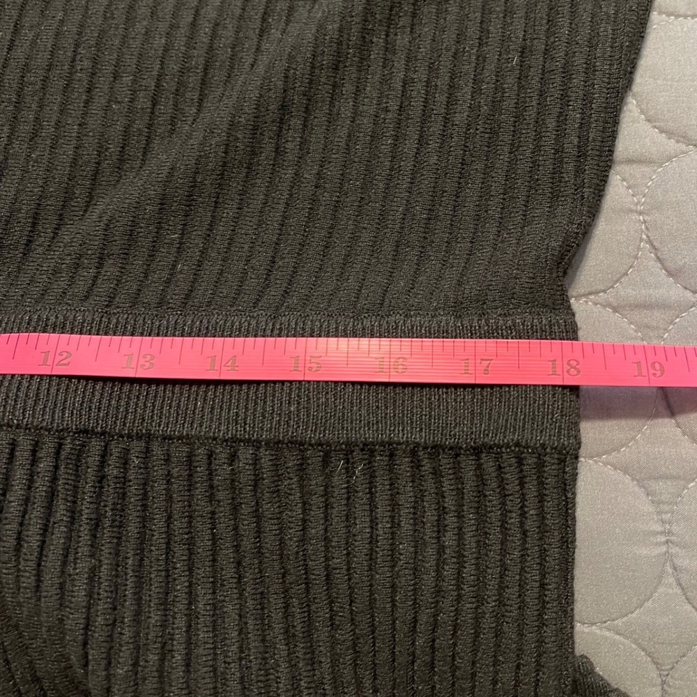 Maeve Anthropologie Black Ribbed Knit Accordian Dress Short Sleeve XL‎ - Picture 8 of 10